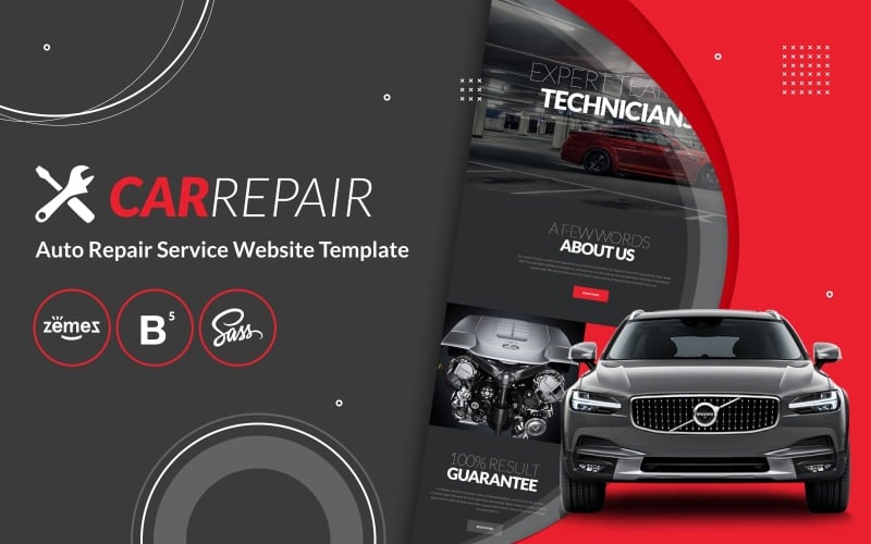 Naprawa samochodów - szablon strony internetowej usługi naprawy samochodów