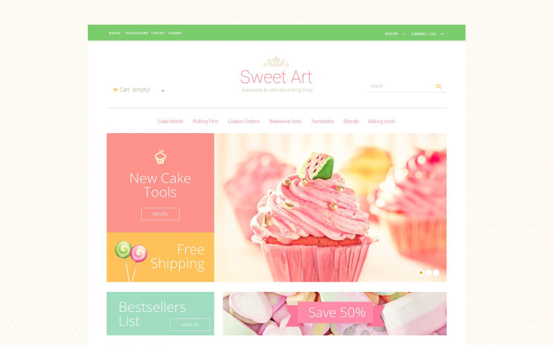 PrestaShop téma Sweet Tooth