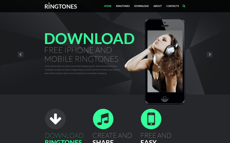 Responzivní webová šablona MP3 Store