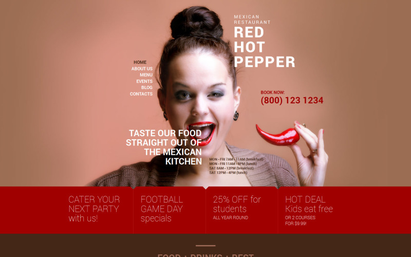 пряная мексиканская еда wordpress тема