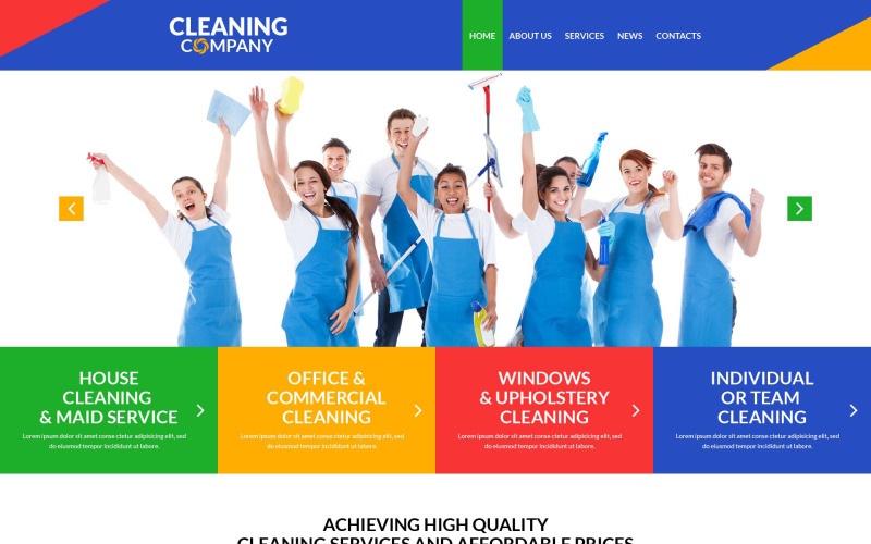 Tema WordPress de serviços de limpeza