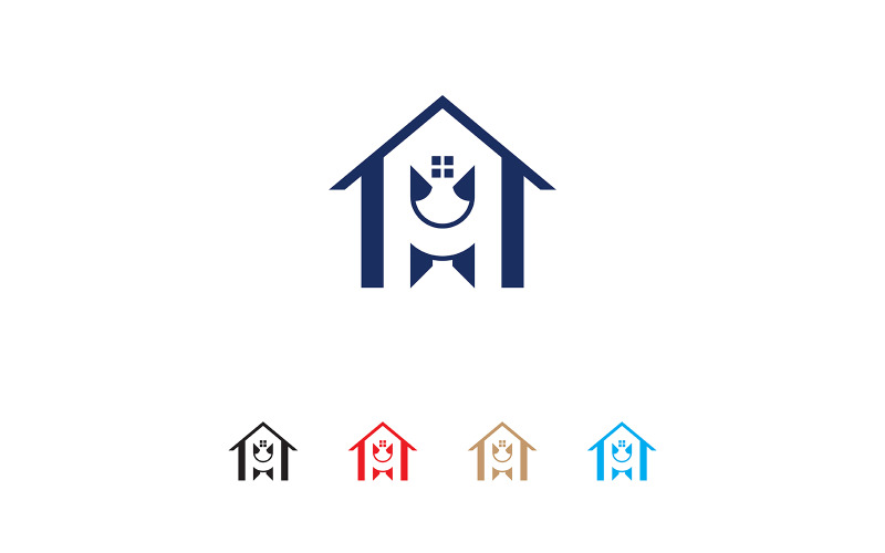 Abstract Letter H Huislogo – Moderne Vastgoed & Bouw Branding Template