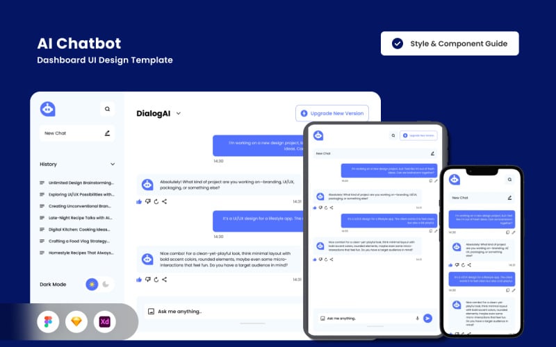 AI-communicatie dashboard ontwerp sjabloon