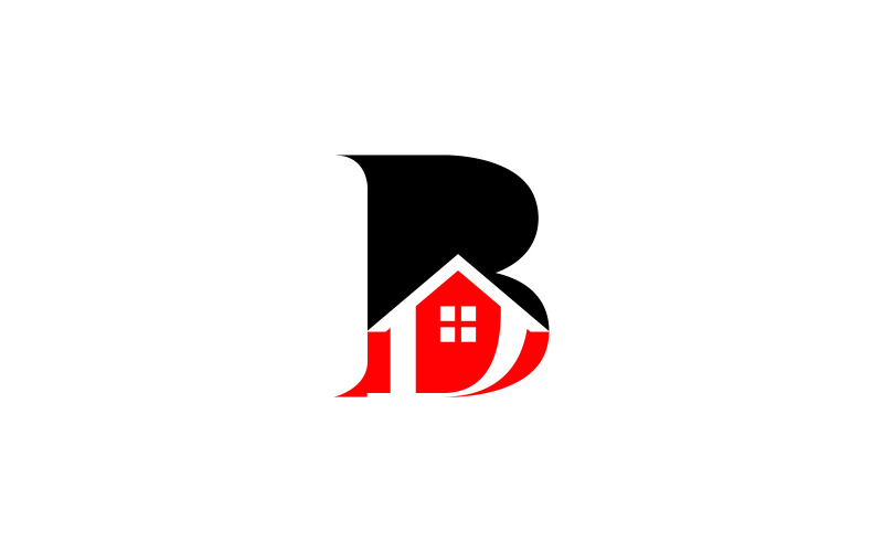 B Real Estate Logo Modern ontwerp voor professionele branding Minimalistische B Real Estate Logo-sjabloon