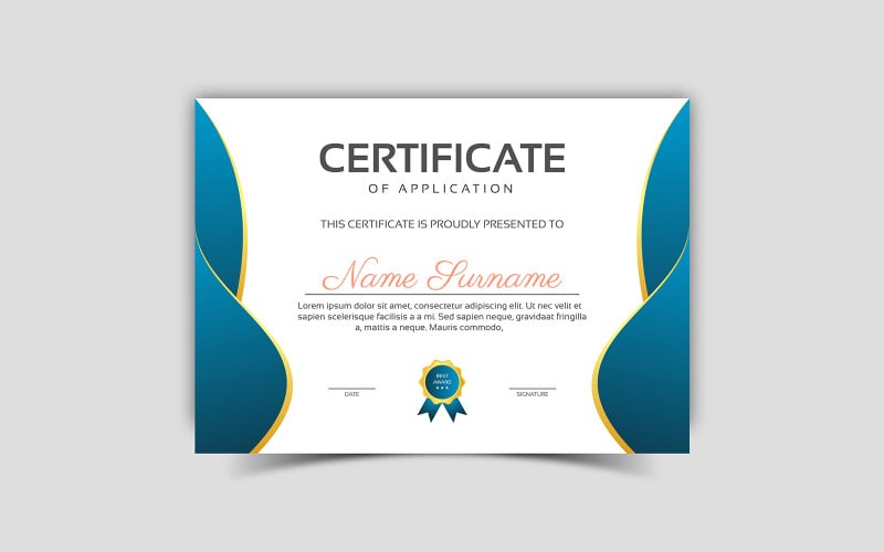 Diseño de certificado vectorial Plantilla vectorial de alta calidad para premios Diseño elegante de certificado vectorial