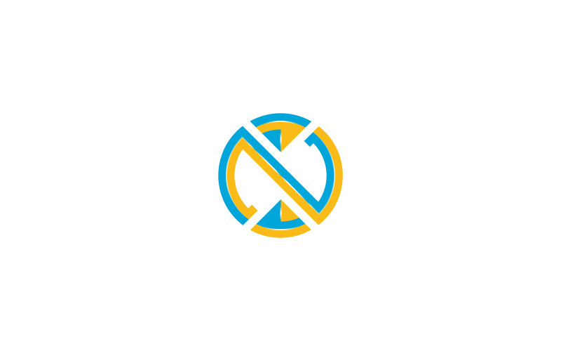 Logo rotondo moderno con lettera N, logo monogramma minimalista ed elegante con lettera N in cerchio, iniziale minima con N.