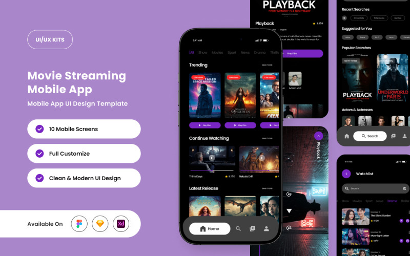 Movique – Designvorlage für Film-Streaming-Apps