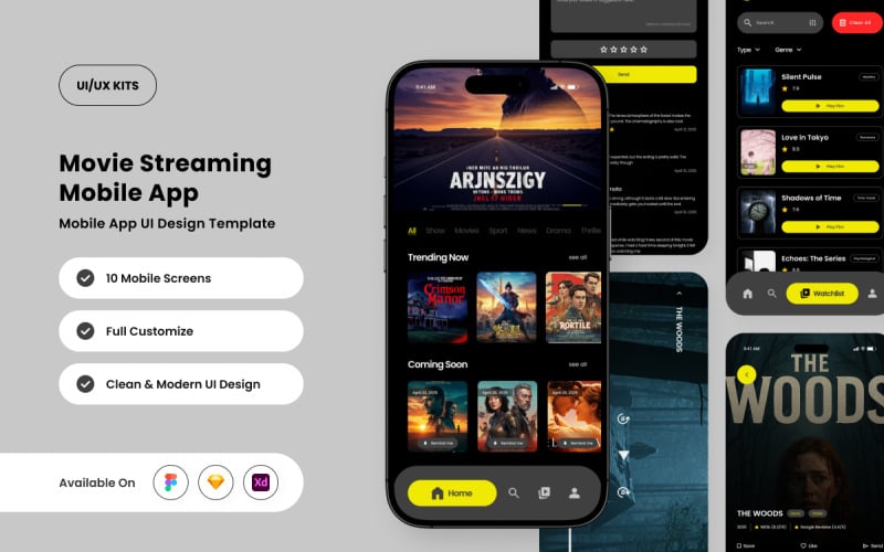 MoviX – šablona návrhu mobilní aplikace pro streamování filmů