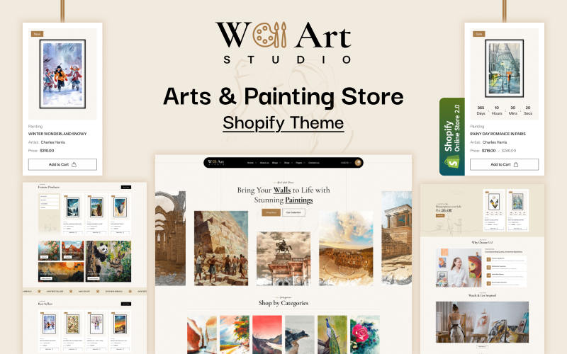 Arte de parede - Loja de arte e pinturas Tema Shopify