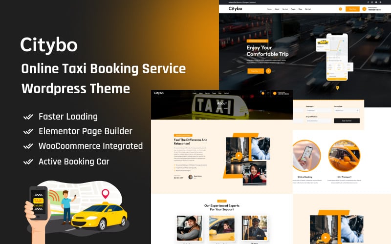 Citybo - Online Taksi Rezervasyon Hizmeti Wordpress Teması