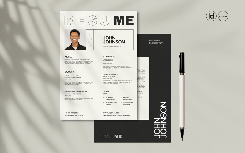 Creatief CV InDesign-sjabloon