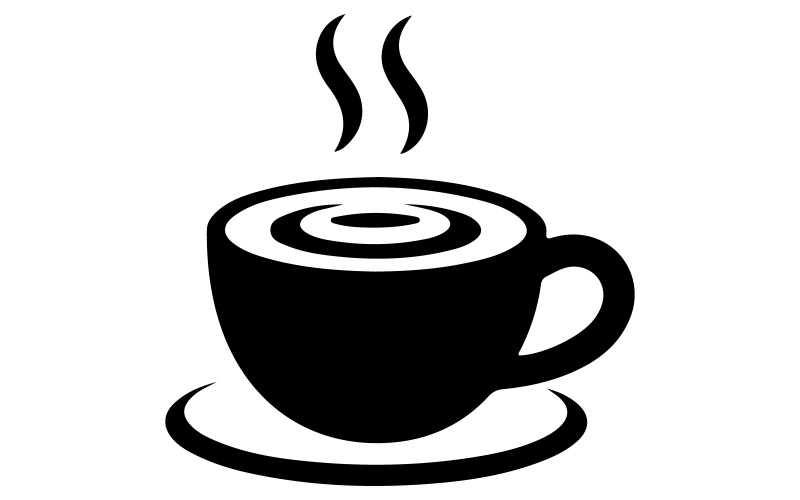 En logotyp för en silhuettkonstillustration för ett kafé