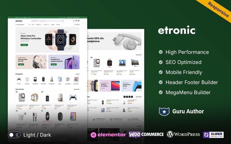 Etronic - Tema WooCommerce multiuso per negozi di elettronica e telefonia mobile