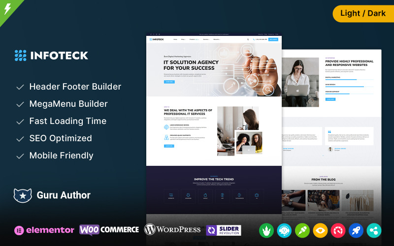Infoteck - WordPress šablona pro technologická IT řešení a obchodní konzultanty