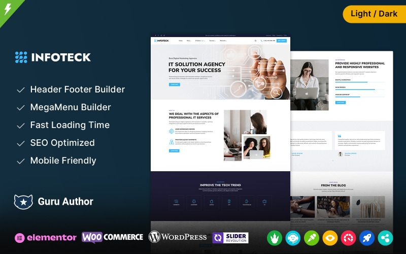 Infoteck - WordPress-tema för teknik, IT-lösningar och affärskonsult