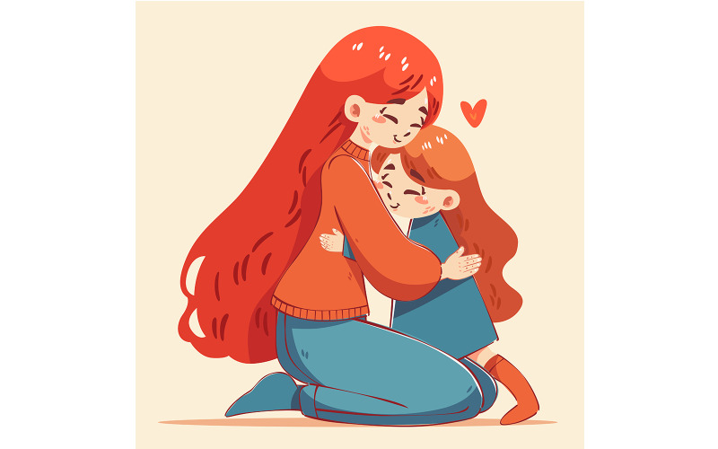 Mãe e filha se abraçam