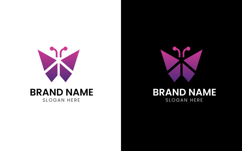 Modèle de logo emblématique de papillon-886