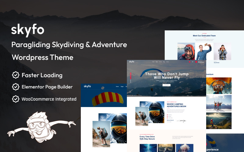 Skyfo - Paragliding, skydiven en avontuur WordPress-thema