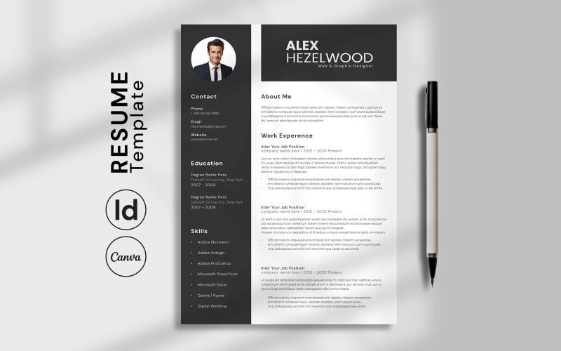 专业简历 InDesign 模板