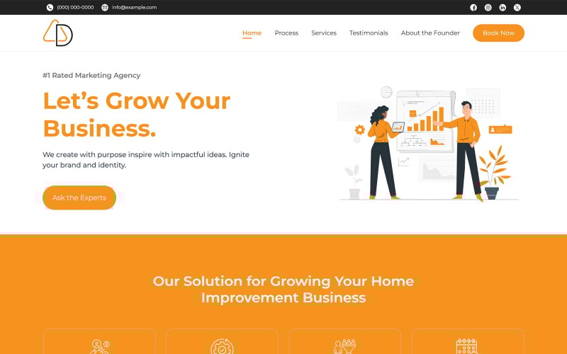 AD — адаптивный шаблон веб-сайта HTML5 для ИТ-решений и бизнес-услуг