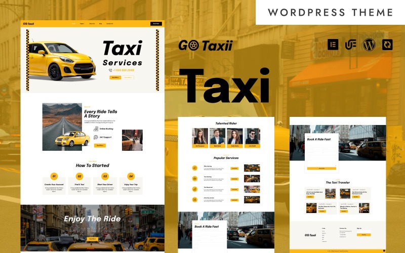 Go Taxii – WordPress Elementor-tema för taxi- och transporttjänster
