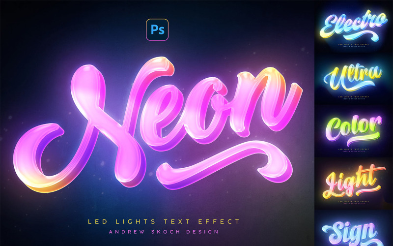 Led-verlichting - Photoshop-texteffecten