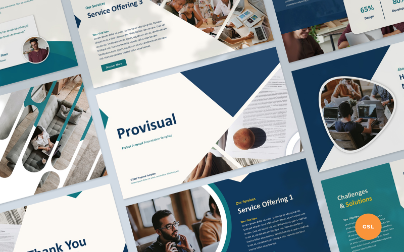 Modello di proposta di progetto Provisual per Google Slides