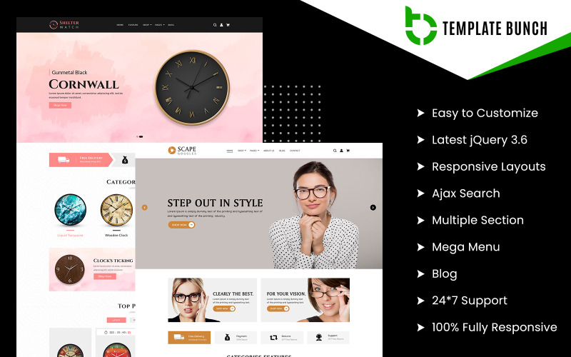 Titta med glasögon - Responsivt Prestashop-tema för e-handel