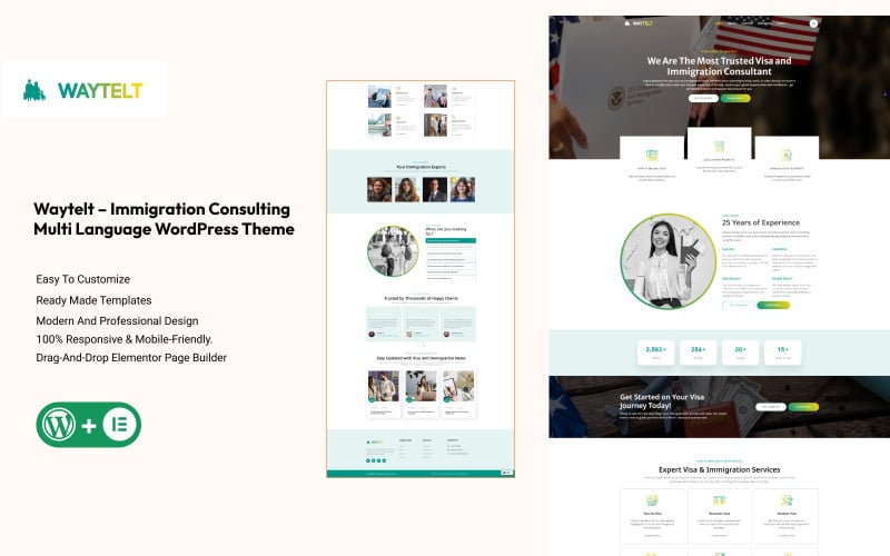 Waytelt – Tema multilingüe de WordPress para consultoría de inmigración