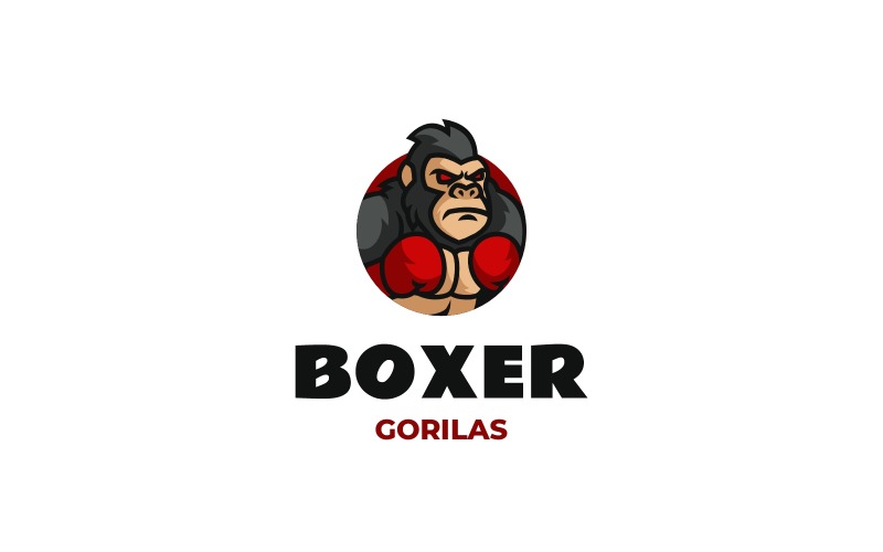 Boksör Goril Maskot Logo Tasarımı