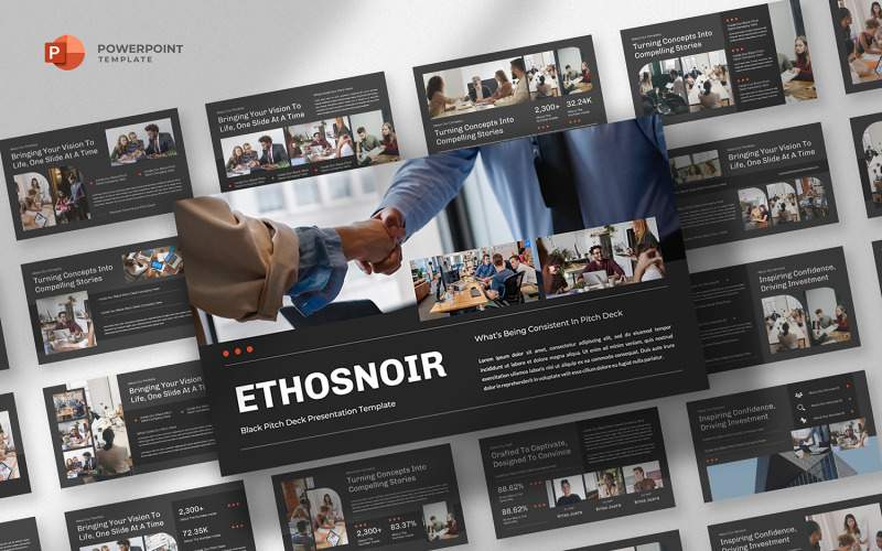 Ethosnoir - Powerpoint-sjabloon voor een zwart pitch deck