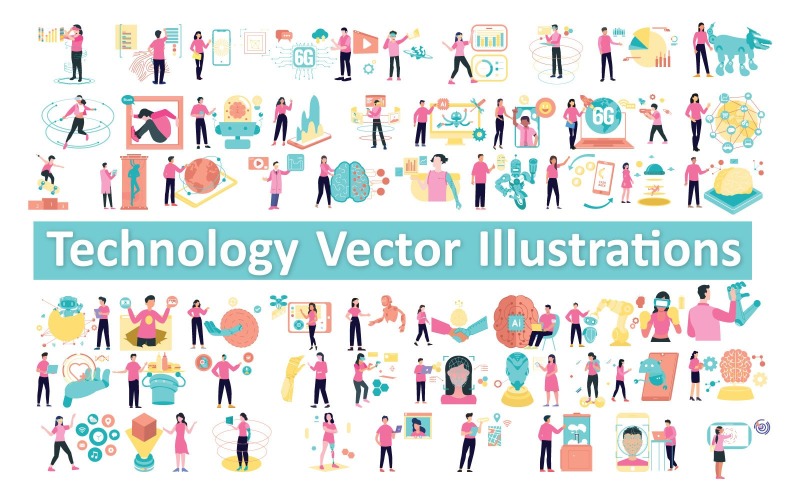 Illustrazione tecnologica futuristica – Design digitale per progetti