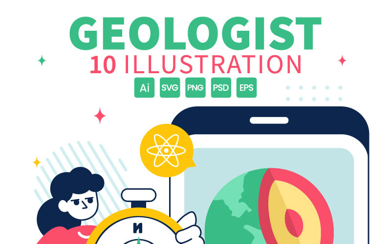 Ilustración vectorial del análisis de suelos de 10 geólogos