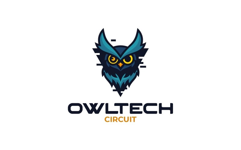 Owltech - Дизайн логотипу талісмана птаха