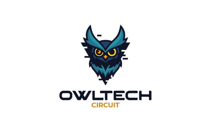 Owltech - 鸟吉祥物标志设计