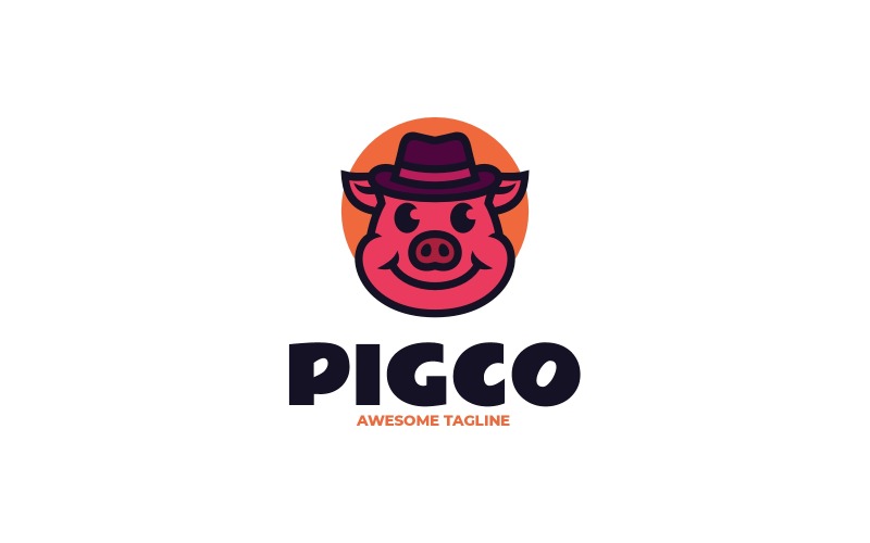 Pigco - Logo della mascotte del maiale