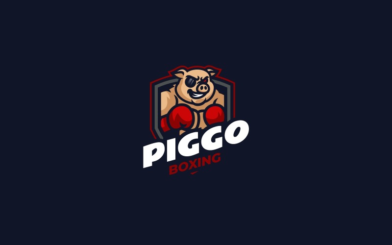 Piggo Boxing - Pig Maskot Logotypdesign
