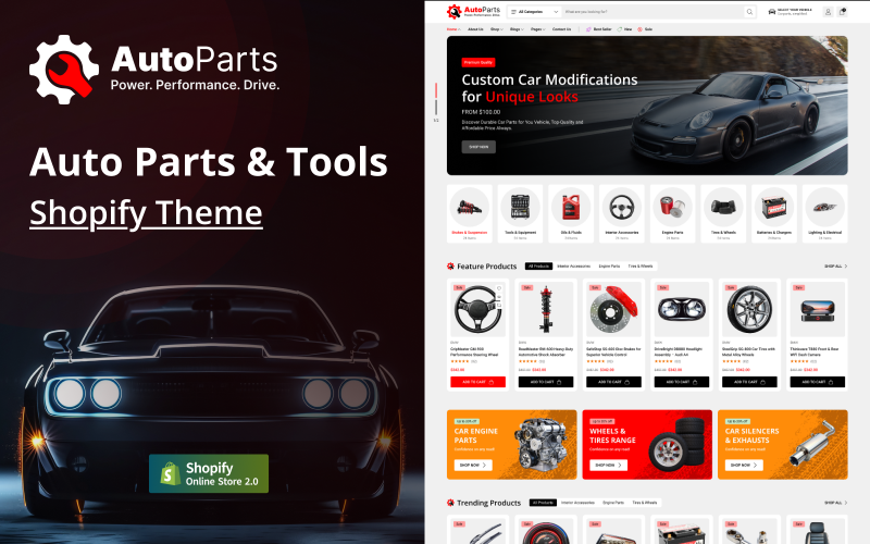 AutoParts - Šablona Shopify pro obchod s autodíly a autopříslušenstvím