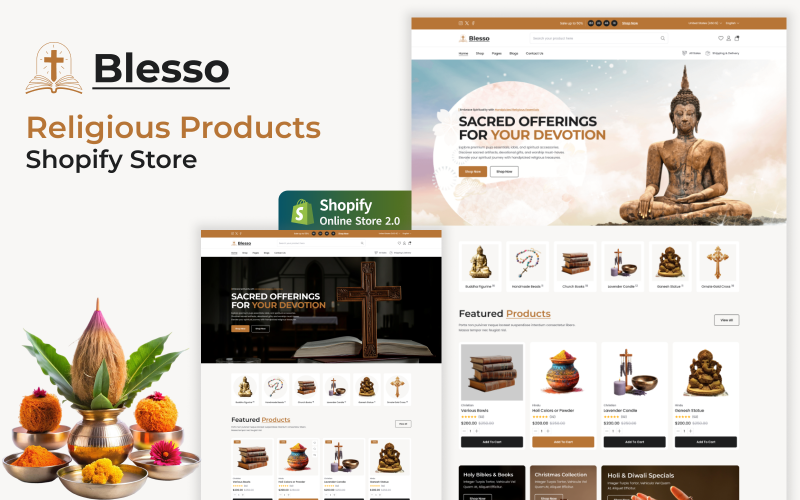 Blesso - Tema multiuso per negozio Shopify religioso e religioso