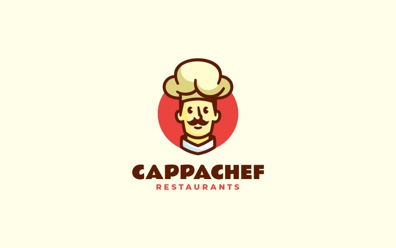 CappaChef – Logo mascotte dello chef vintage