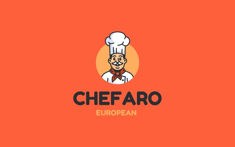 Chefaro — дизайн логотипа винтажного мультяшного талисмана