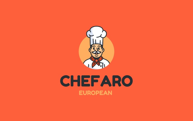 Chefaro - Logo mascotte dei cartoni animati vintage