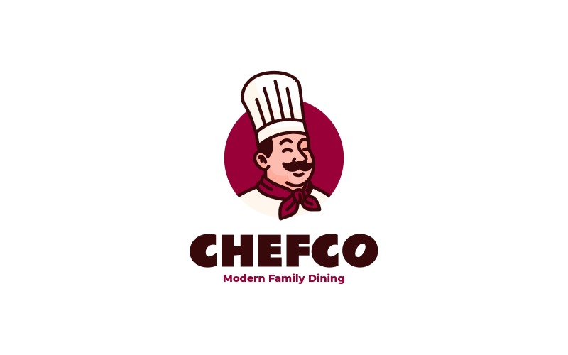 Chefco - Design classico del logo della mascotte dello chef
