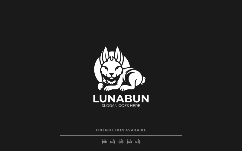 Conception de logo minimaliste avec silhouette de lapin