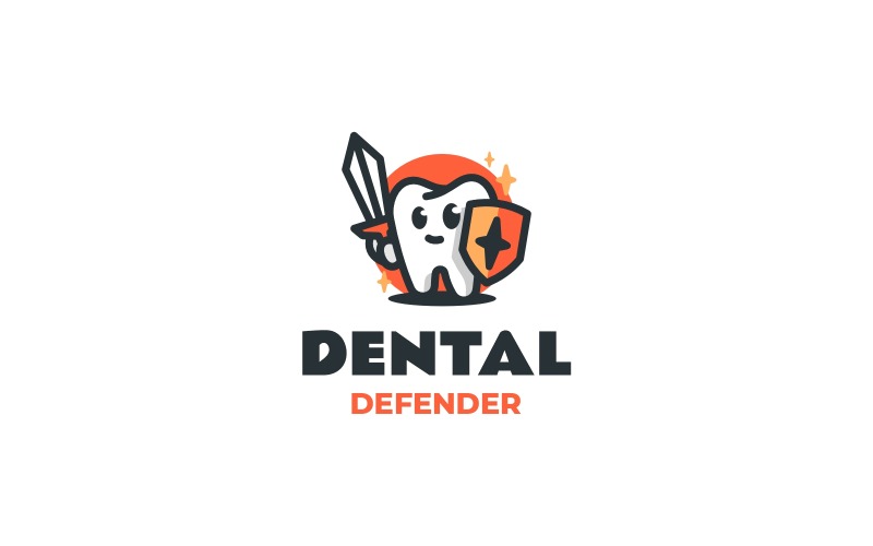 Design del logo della mascotte del dente carino