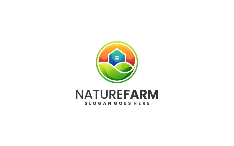 Design moderno e colorato del logo della fattoria ecologica