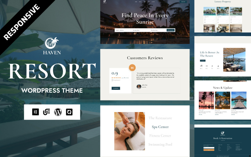 Haven - Wellness Üdülő és Elvonulóközpont WordPress Elementor Sablon