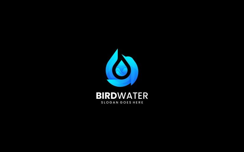 Modernes Farbverlauf-Logo-Design mit Vögeln und Wasser