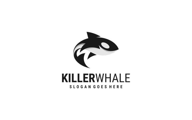 Monokrom späckhuggare-logotypdesign