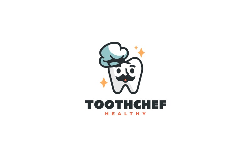 Tooth Chef – Conception de logo de mascotte mignonne